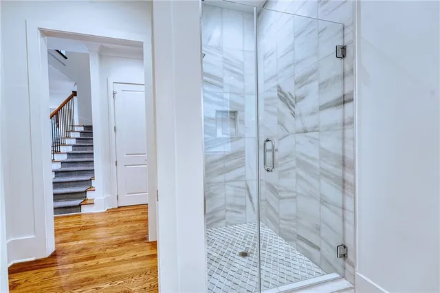 a bathroom with a shower