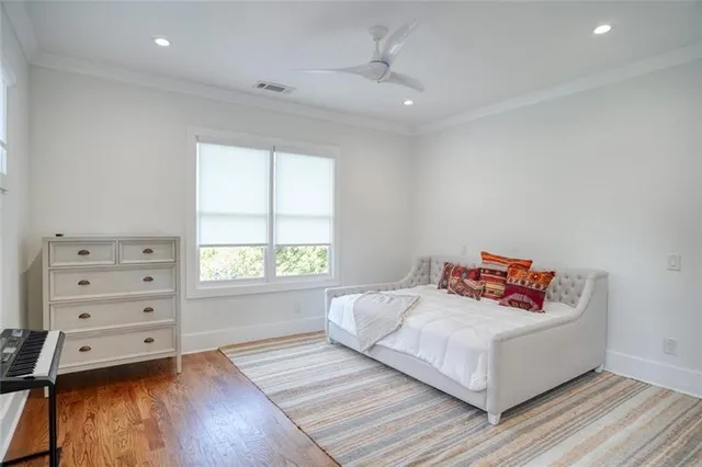 a view of an empty room with stairs