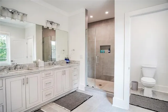 a bathroom with a shower