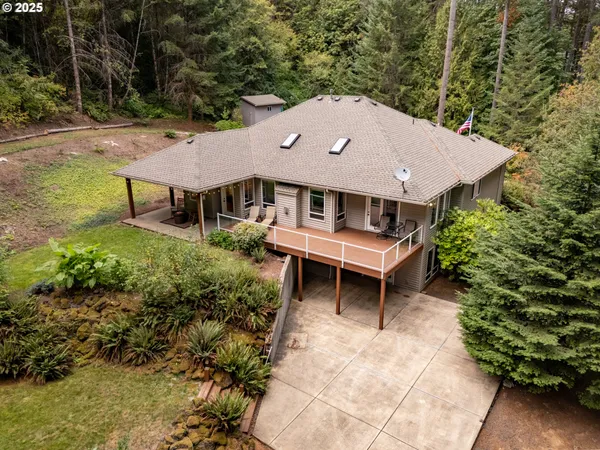 an aerial view of a residential houses