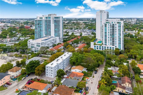 an aerial view of multiple house