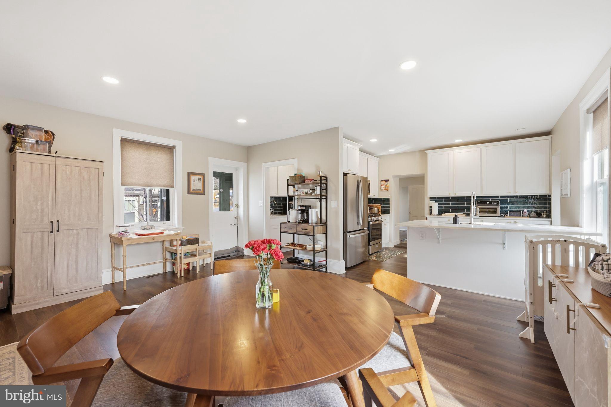 126 North Providence Road Media, PA 19063 - Photo 6 of 28 a living room with stainless steel appliances furniture and a kitchen view