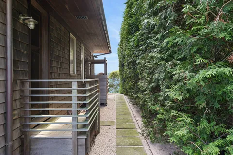 a view of a pathway of a building