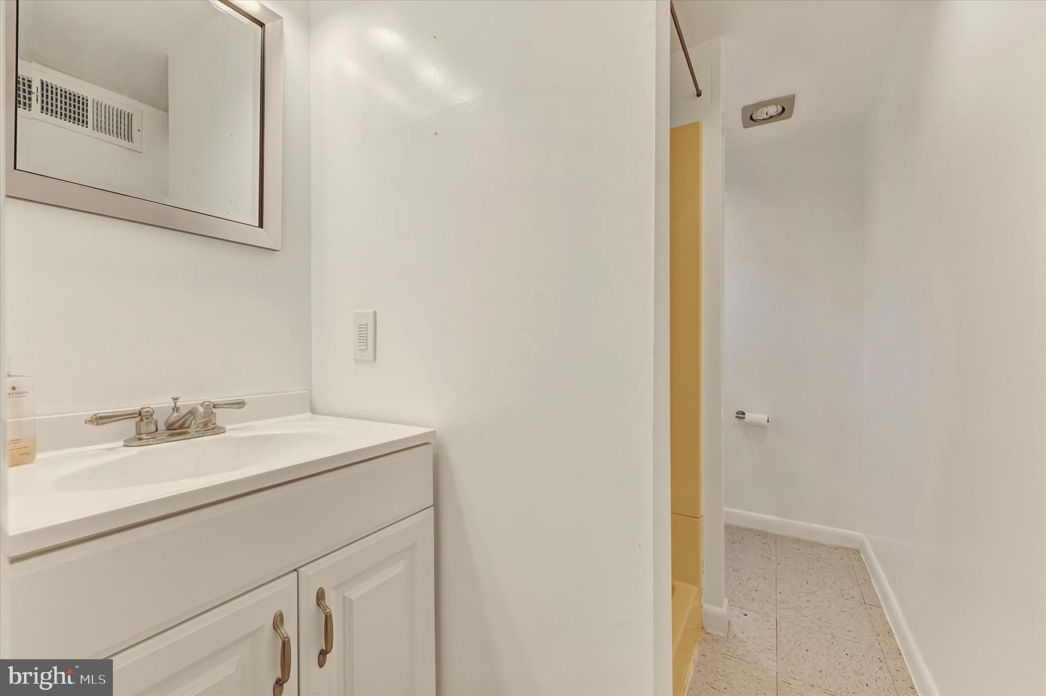 8122 Glen Gary Road Towson, MD 21286 - Photo 33 of 48 a bathroom with a sink a mirror and a shower