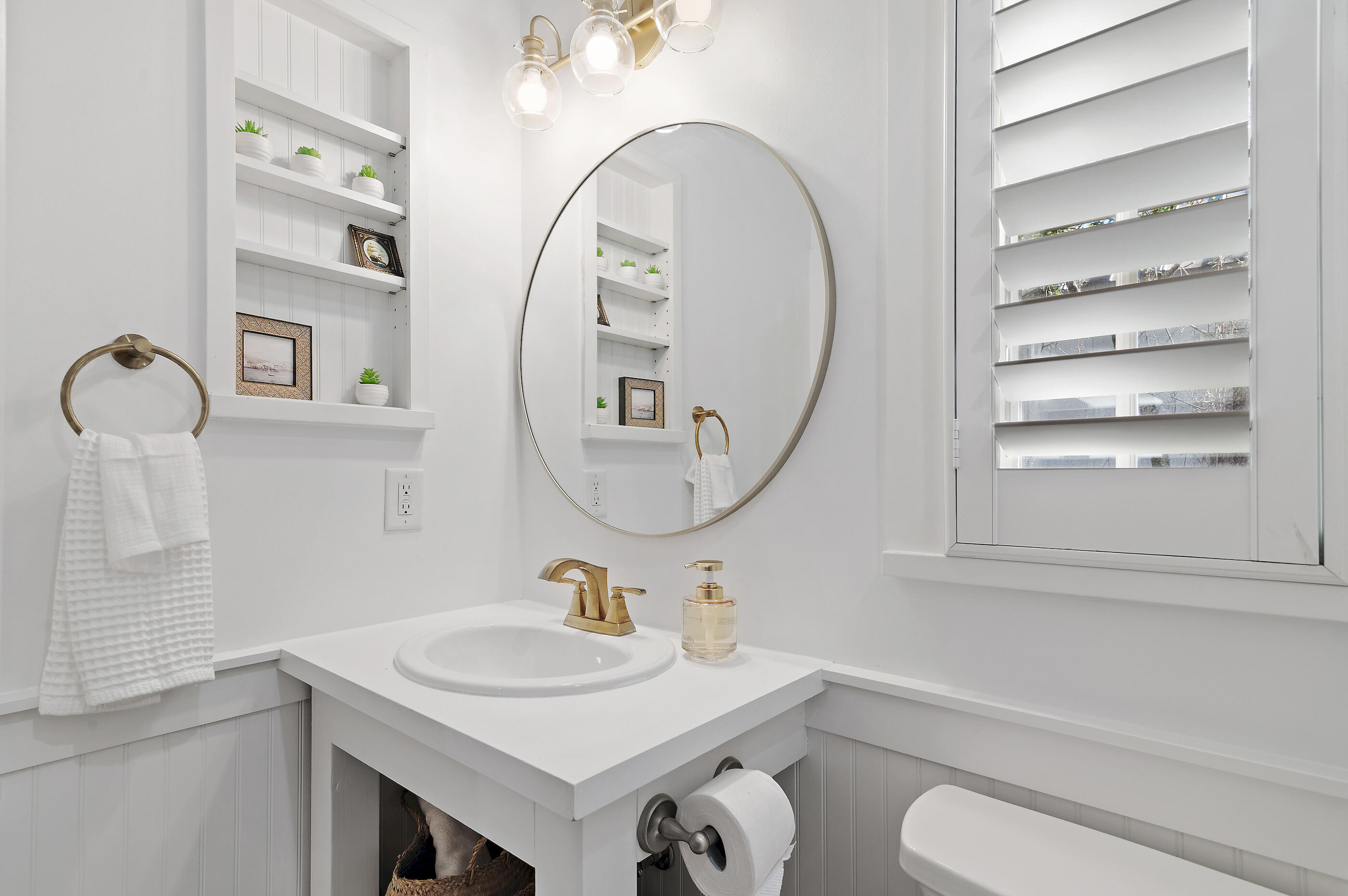 18 Olivia Lane Inlet Beach, FL 32461 - Photo 29 of 44 a bathroom with a sink and a mirror