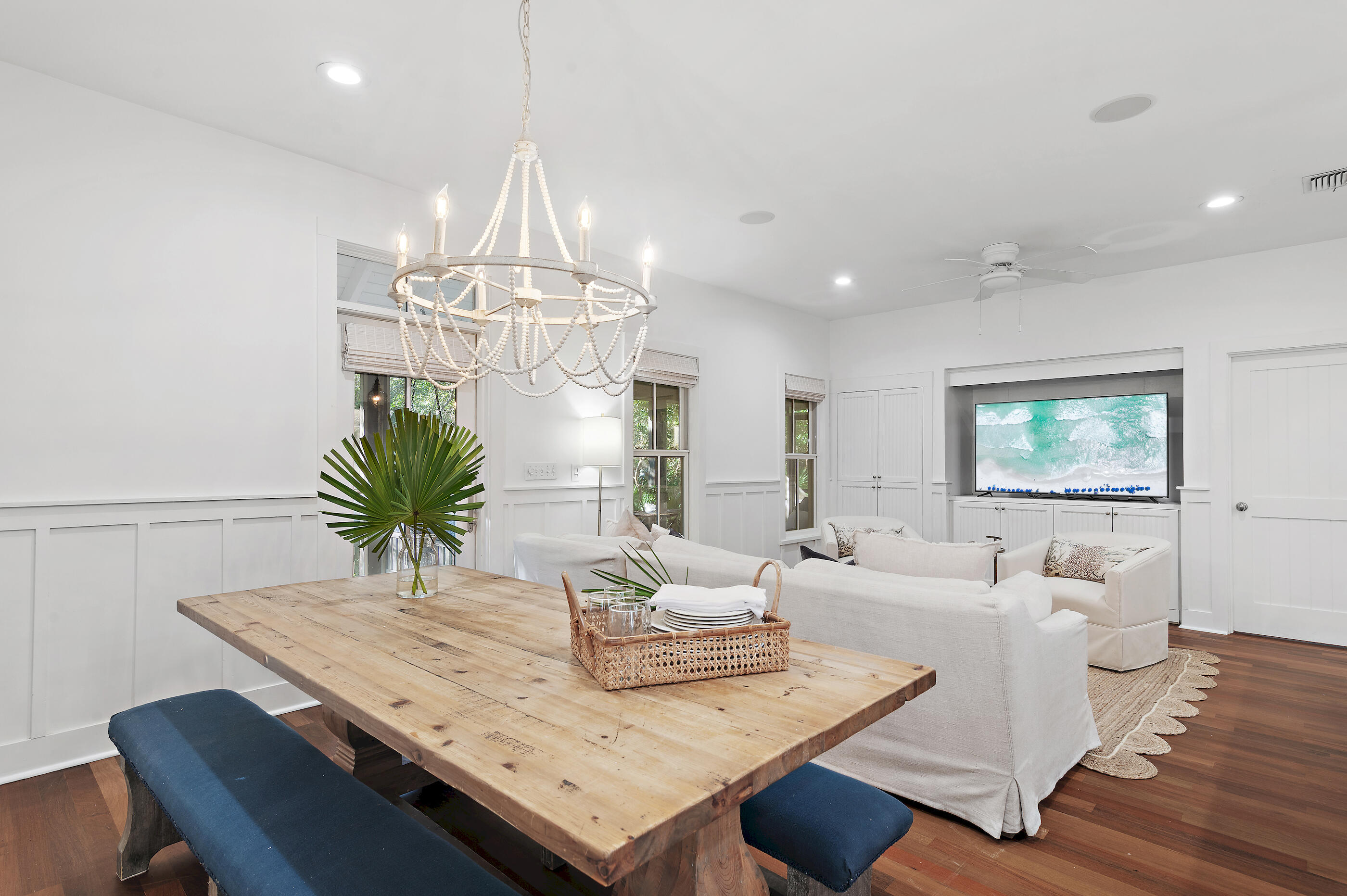 18 Olivia Lane Inlet Beach, FL 32461 - Photo 7 of 44 a view of a dining room with furniture a chandelier and wooden floor