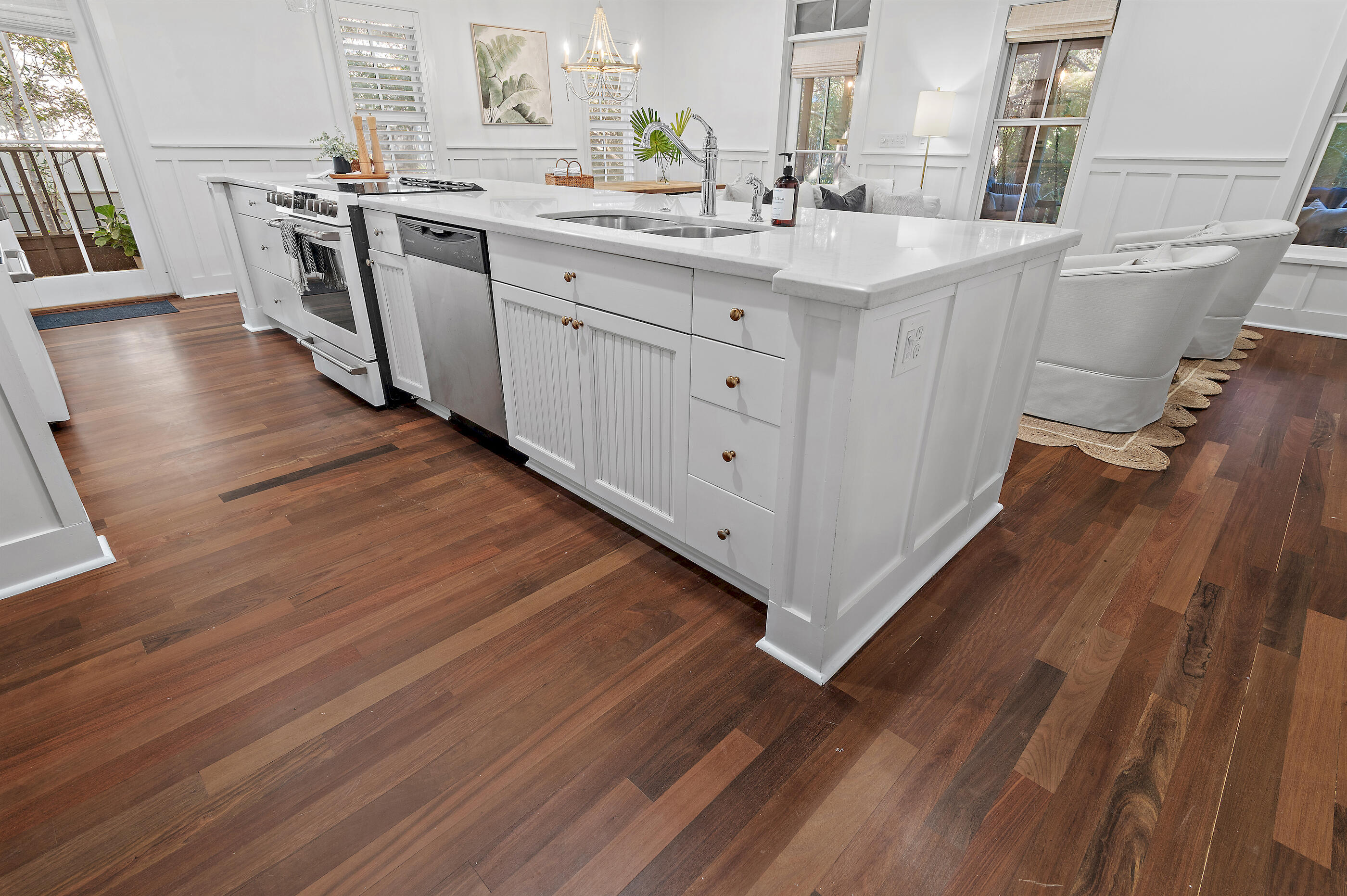 18 Olivia Lane Inlet Beach, FL 32461 - Photo 10 of 44 a kitchen with stainless steel appliances a sink window and wooden floor