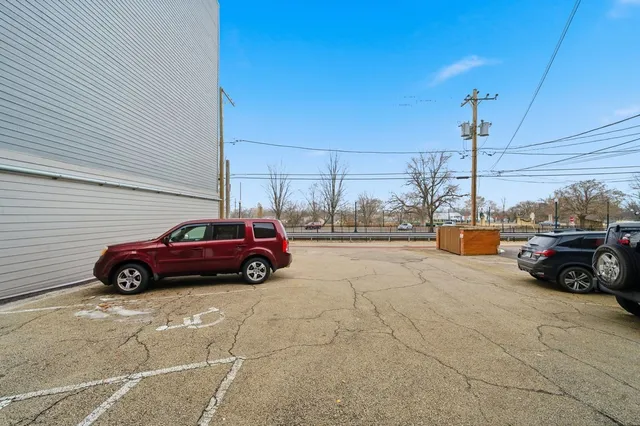 a car parked in front of a building