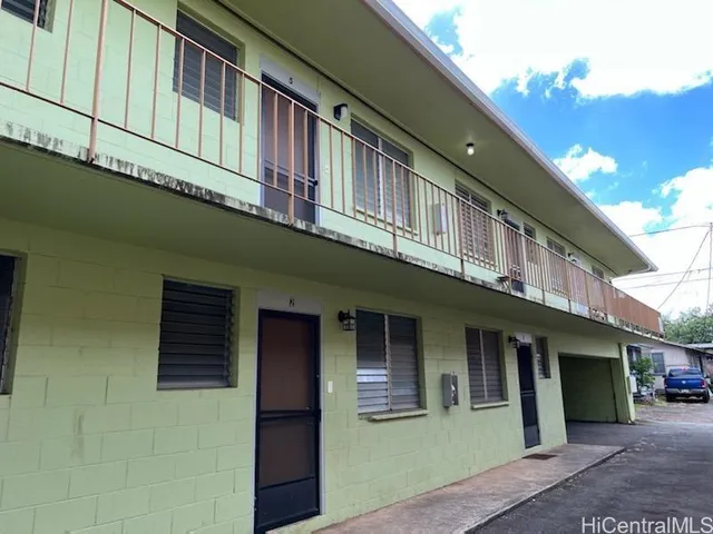 a front view of a building