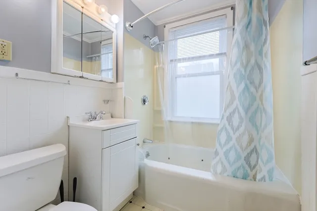 a bathroom with a sink a toilet and a bathtub