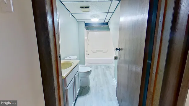 a bathroom with a mirror