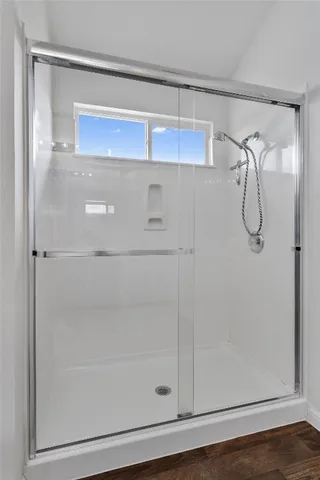 a bathroom with a shower