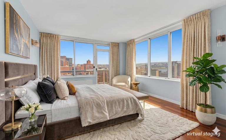 200 East 89th Street, Unit 37D Manhattan, NY 10128 - Photo 5 of 35 a bedroom with bed and a window