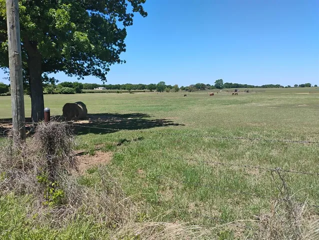 a view of a large body of water with lots of green space
