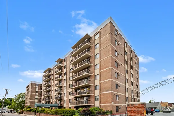 a front view of a building