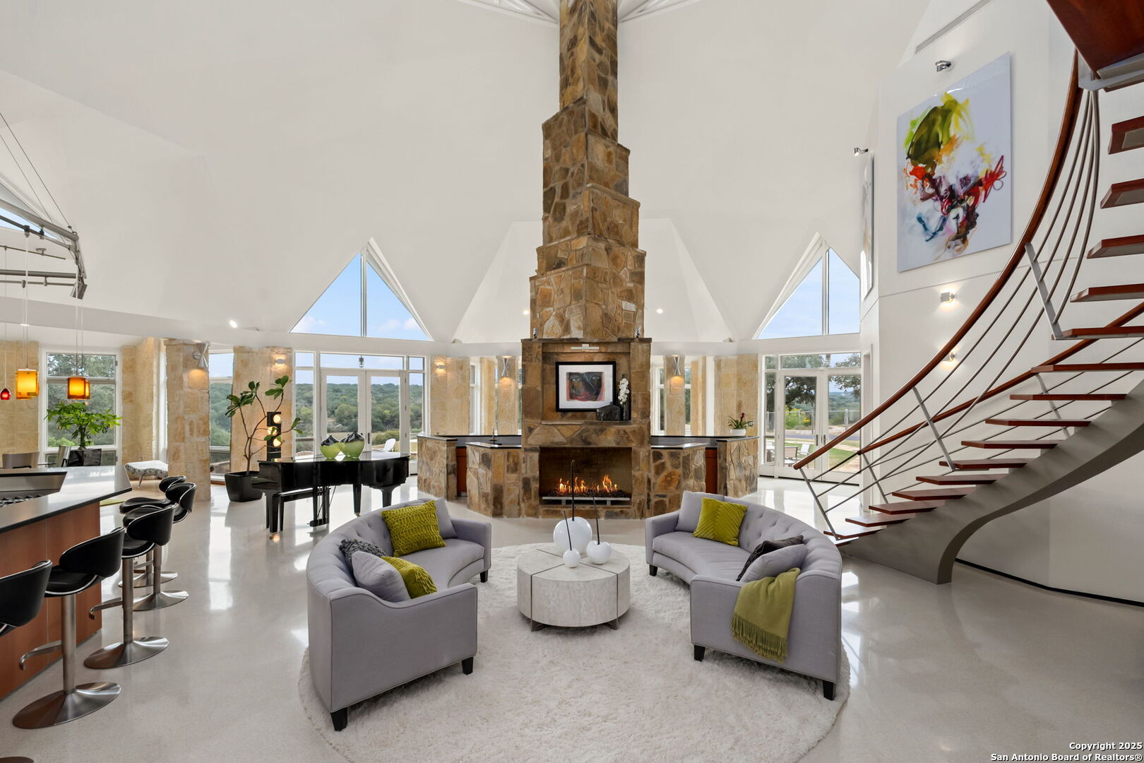 117 Clear Spring Drive Boerne, TX 78006 - Photo 23 of 54 a living room with furniture and a fireplace