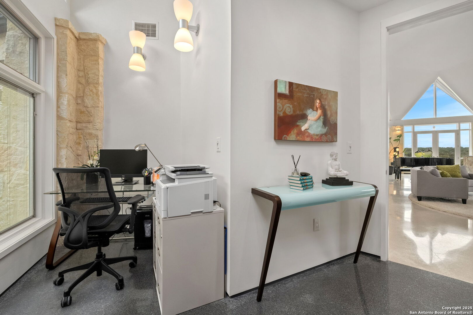 117 Clear Spring Drive Boerne, TX 78006 - Photo 49 of 54 a view of a workspace with furniture and a window