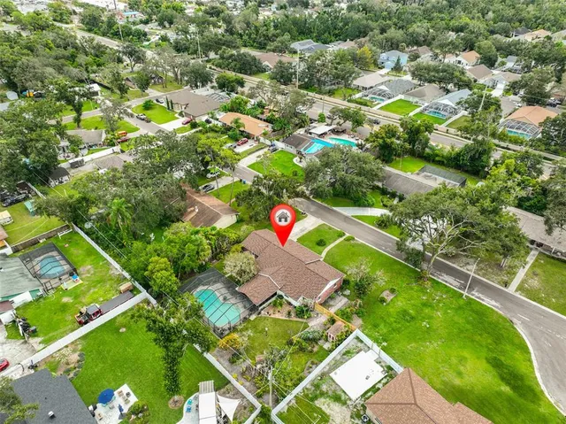 an aerial view of multiple house