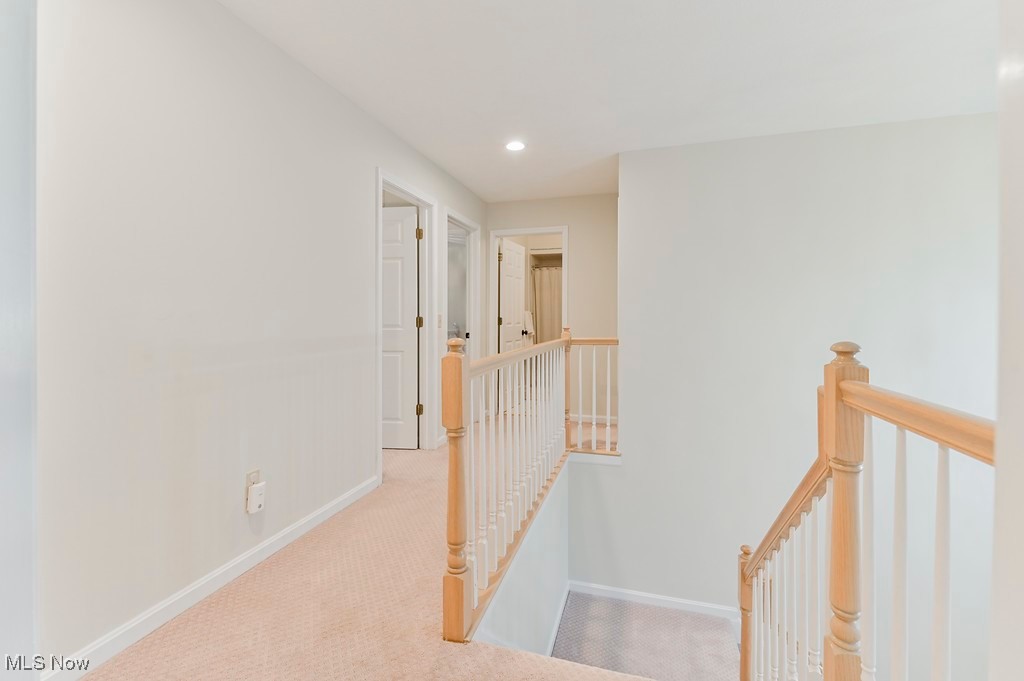 482 Longspur Road Highland Heights, OH 44143 - Photo 24 of 47 Stairway with baseboards, carpet floors, and recessed lighting