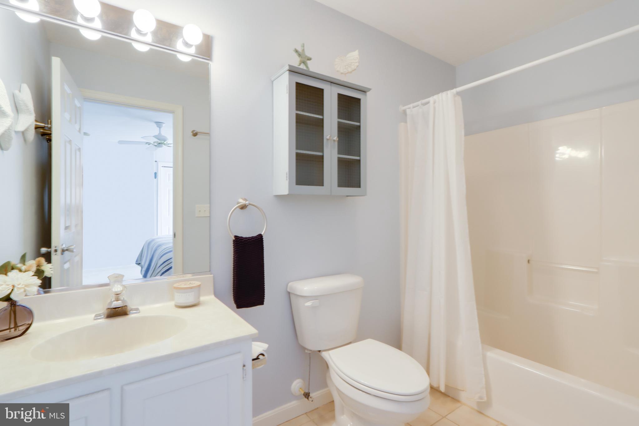 24 Brooklyn Avenue, Unit E Rehoboth Beach, DE 19971 - Photo 39 of 74 a bathroom with a sink a toilet a mirror and shower