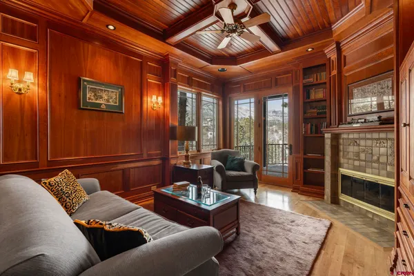 a living room with furniture