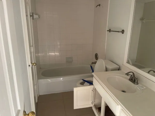 a bathroom with a sink and a tub
