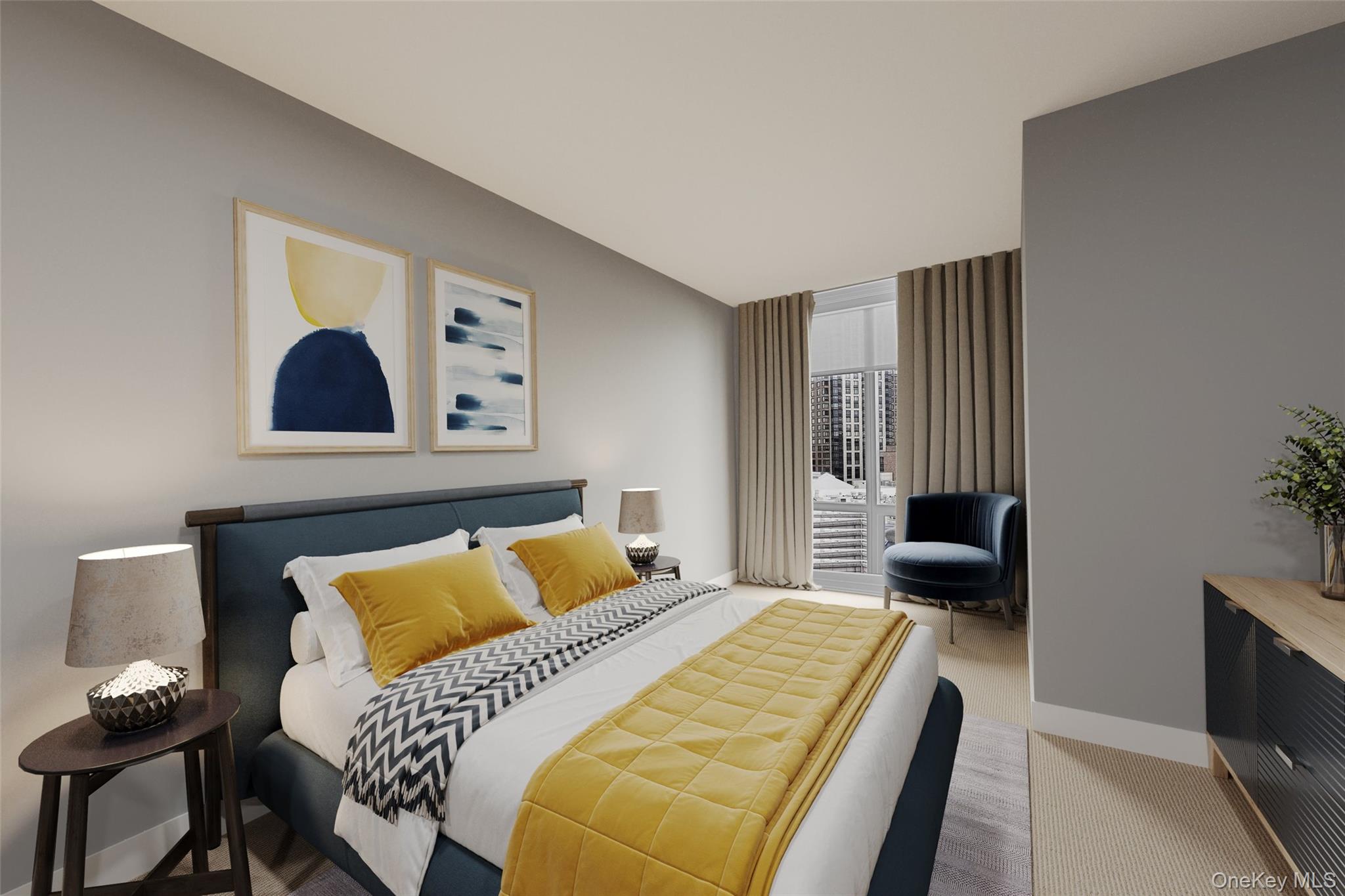 1 Renaissance Square, Unit 14D White Plains, NY 10601 - Photo 22 of 24 a bedroom with a bed and window