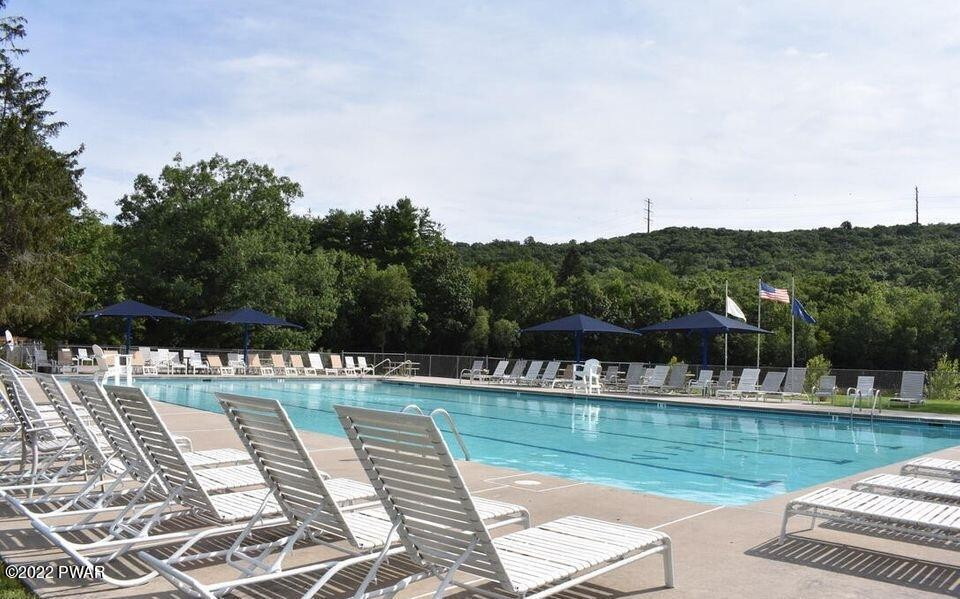 4141 Winchester Way Bushkill, PA 18324 - Photo 70 of 75 a view of swimming pool with outdoor seating and plants