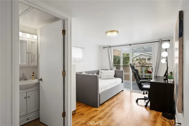 an aerial view of a house with a garage