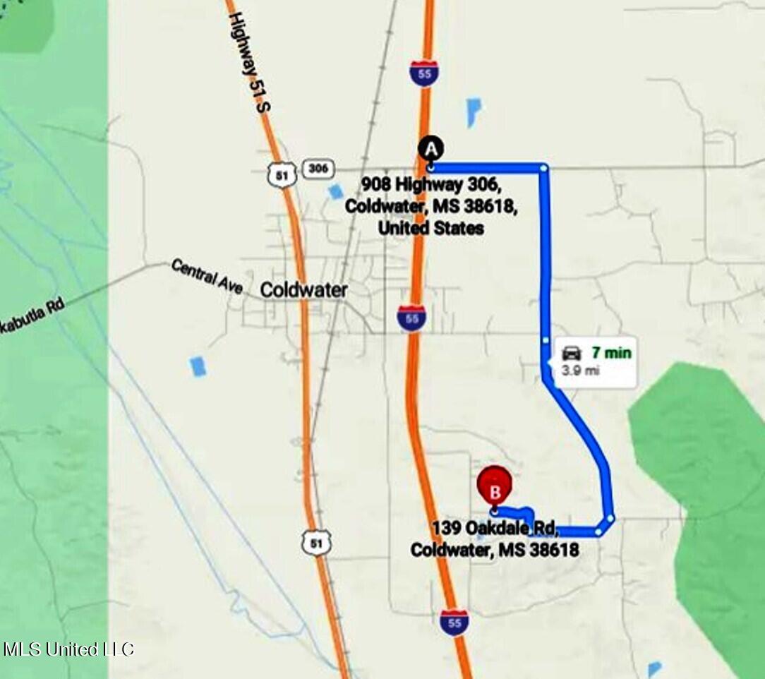 139 Oakdale Road Coldwater, MS 38618 - Photo 20 of 22 Map2