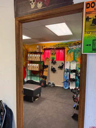 a room with gym equipment
