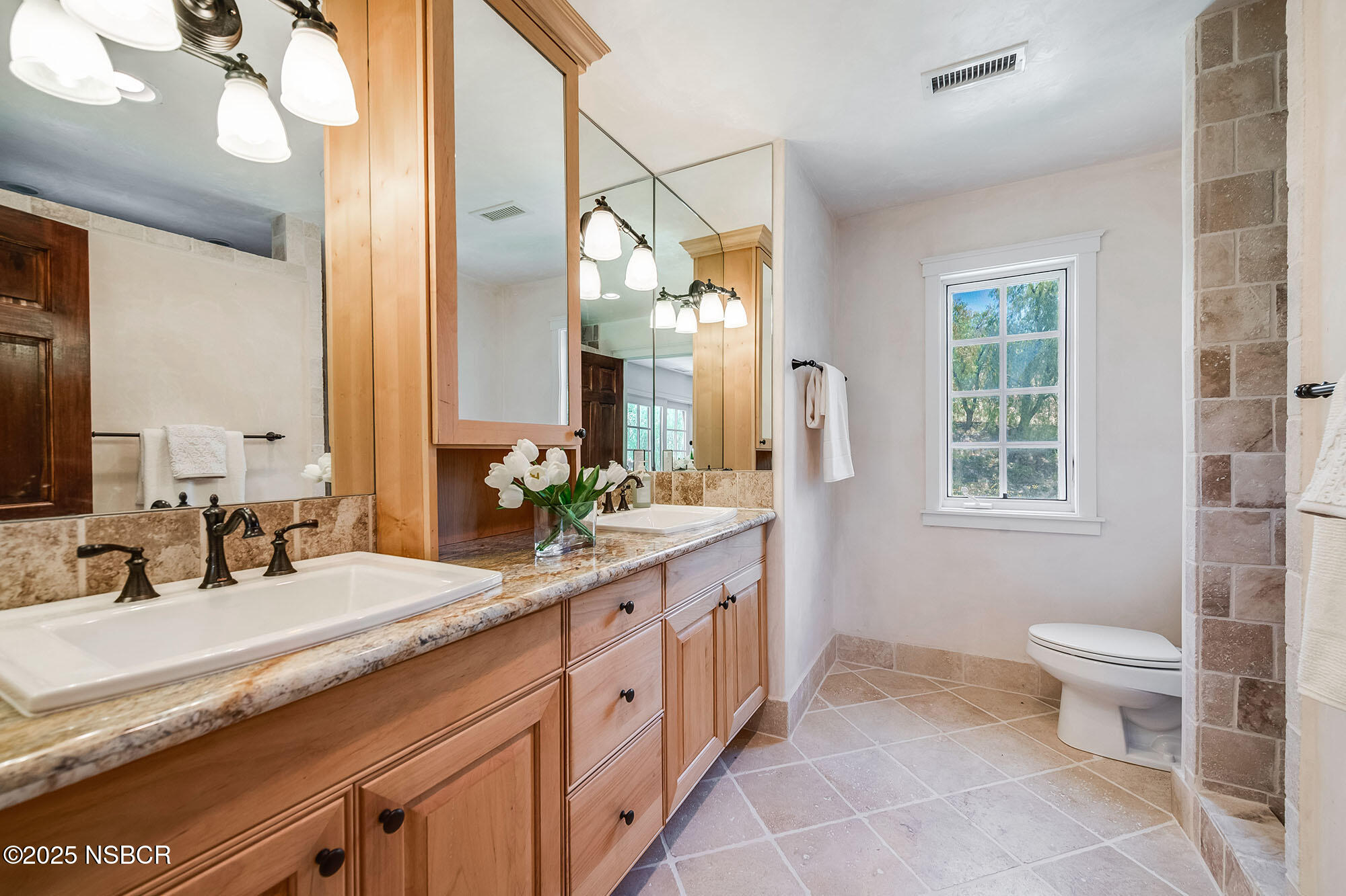 3333-3349 Long Valley Road Santa Ynez, CA 93460 - Photo 58 of 97 a spacious bathroom with a double vanity sink mirror and a bathtub