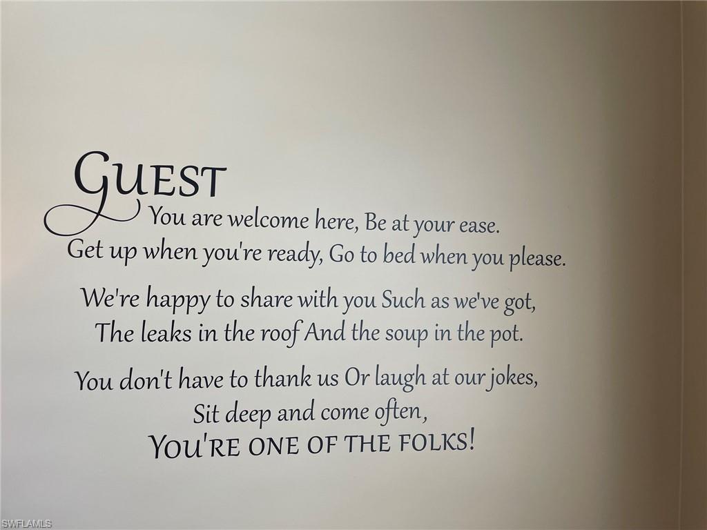 641 Teryl Road, Unit 3 Naples, FL 34112 - Photo 23 of 34 Guest Bedroom wall stencil quote