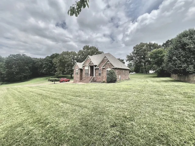 a view of a backyard