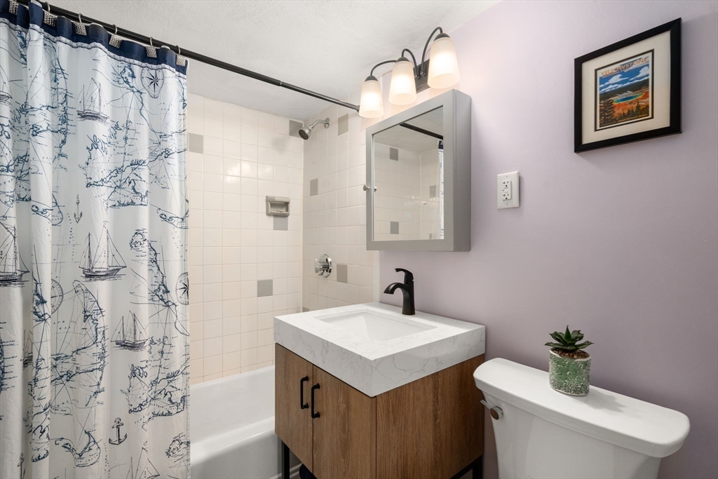 31 Warren Street, Unit B1 Waltham, MA 02453 - Photo 13 of 22 a bathroom with a sink toilet and shower