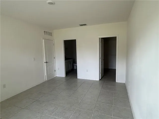 an empty room with closet