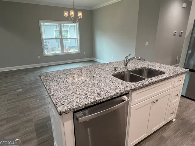 a view of back yard from a balcony