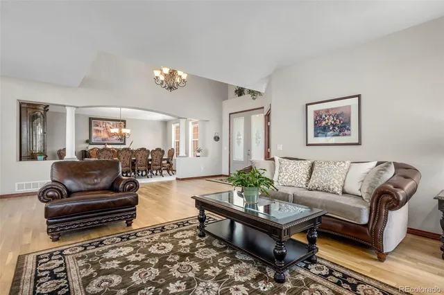 a living room with furniture