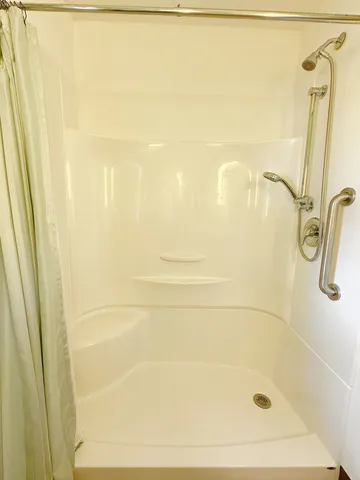 a bathroom with a shower