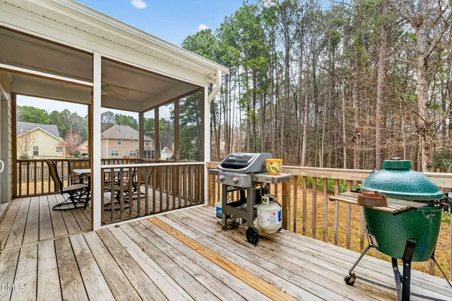 a view of a chairs on the deck