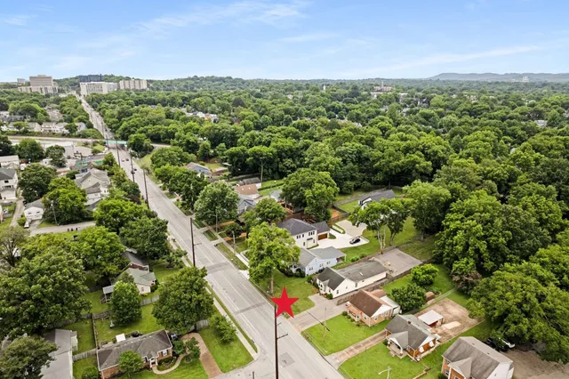 an aerial view of multiple house
