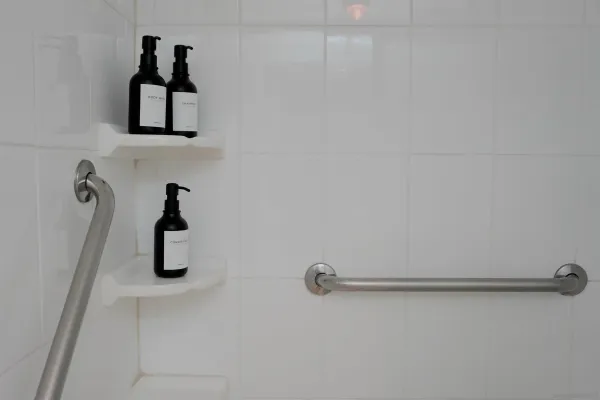 a bathroom with a shower