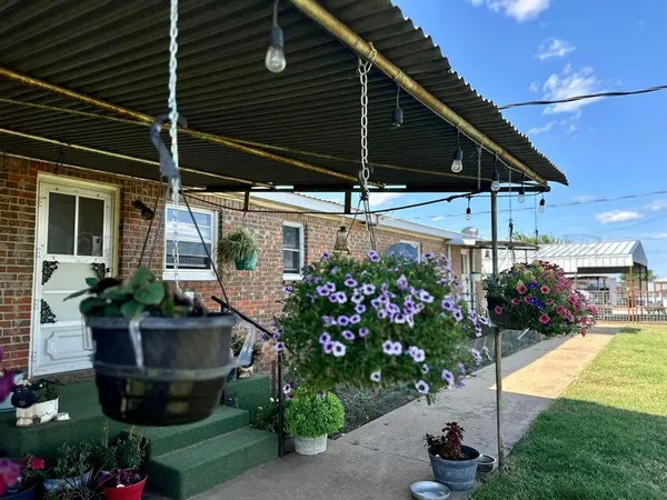 a view of outdoor seating