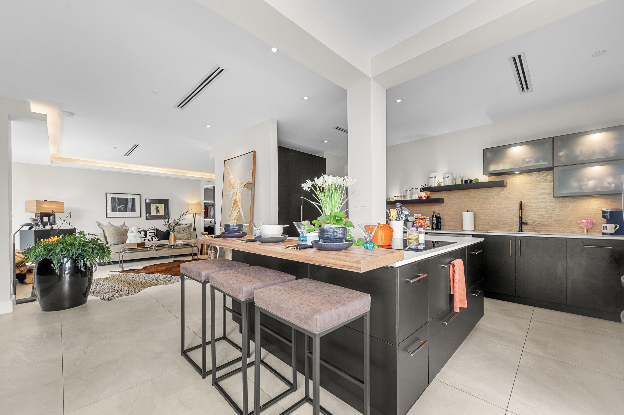 a kitchen with a sink and stove
