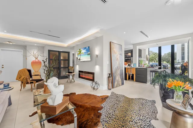 a living room filled with furniture