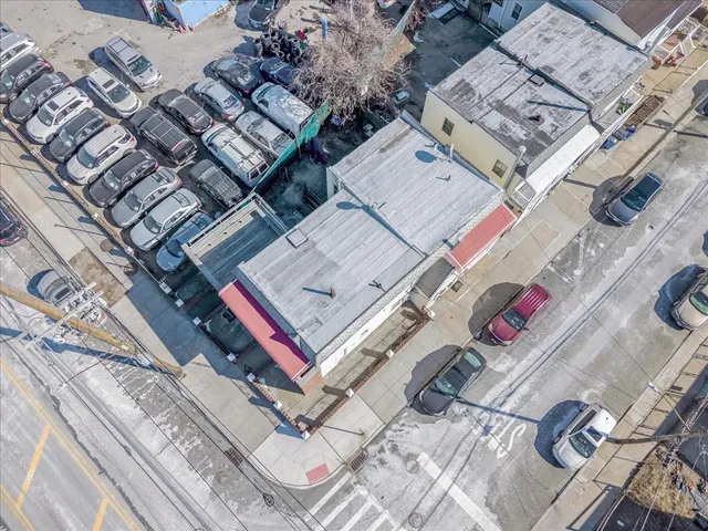 an aerial view of a couch