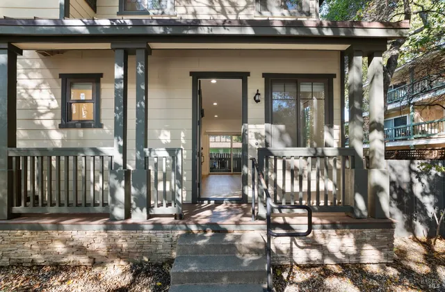 a view of a house with patio