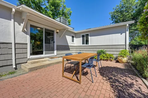 a house view with a seating space