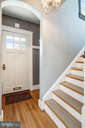 a view of entryway with wooden floor
