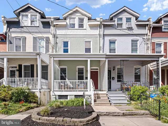 front view of a brick house